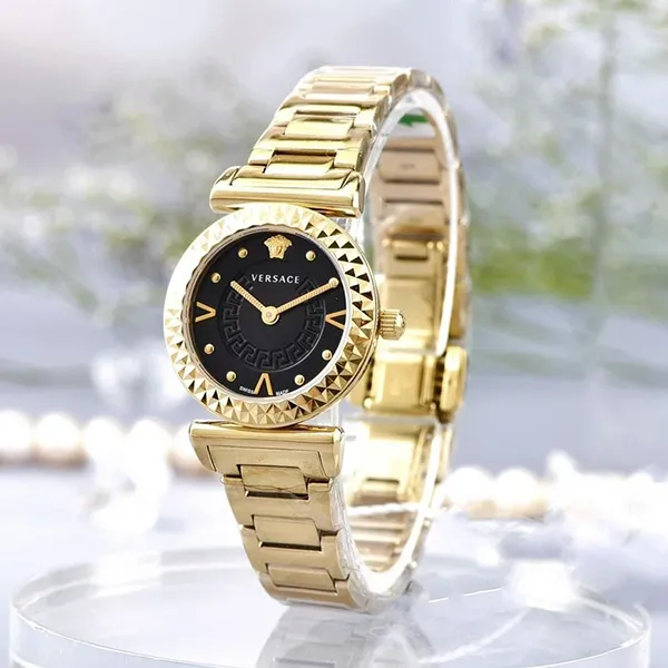Đồng Hồ Nữ Versace Mini Vanity Gold Ion-Plated Watch 27mm VEAA00518 Màu Vàng Gold