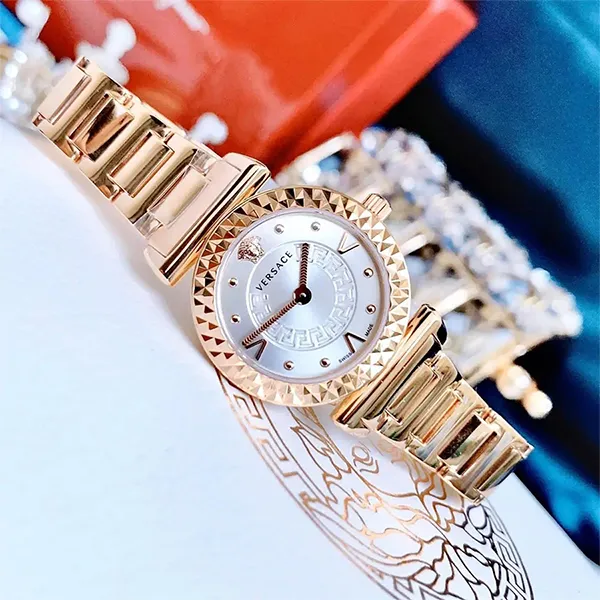 Đồng Hồ Nữ Versace Mini Vanity Swiss Watch VEAA00618 Màu Vàng - Trắng