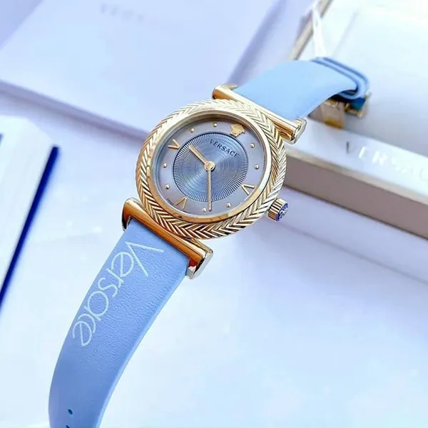 Đồng Hồ Nữ Versace V-Motif Gold - VERE00318 Màu Xanh Blue