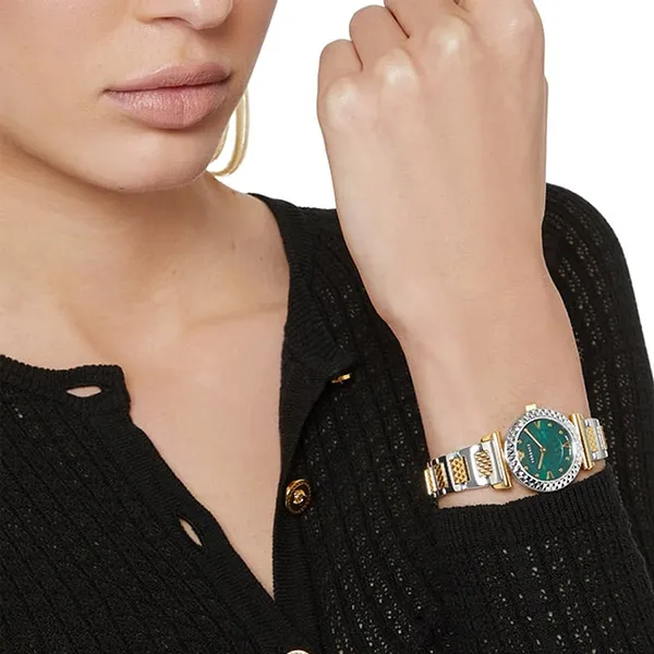 Đồng Hồ Nữ Versace Vanity Mini Watch VEAA01320 Màu Demi Mặt Xanh