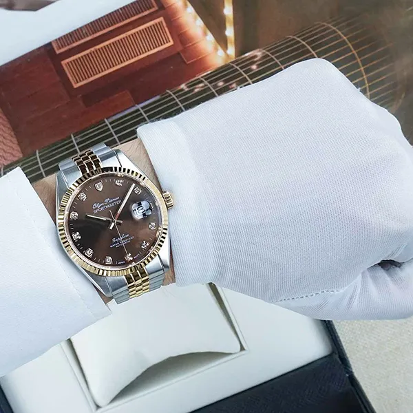 Đồng Hồ Nam Olym Pianus Watch OP89322AGSR-N Màu Nâu Bạc