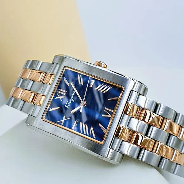Đồng Hồ Salvatore Ferragamo Lace Watch 28x36mm SFRR00322 Màu Xanh Bạc