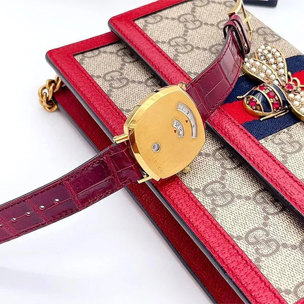 Đồng Hồ Unisex Gucci Grip Quartz Gold Unisex Watch YA157413 Màu Vàng - Đỏ - Đồng hồ - Vua Hàng Hiệu