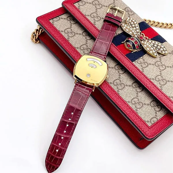 Đồng Hồ Unisex Gucci Grip Quartz Gold Unisex Watch YA157413 Màu Vàng - Đỏ - Đồng hồ - Vua Hàng Hiệu