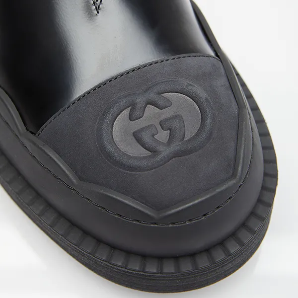 Giày Boot Nữ Gucci Interlocking G Leather Boots 758047 AACMT 1000 Màu Đen Size 35