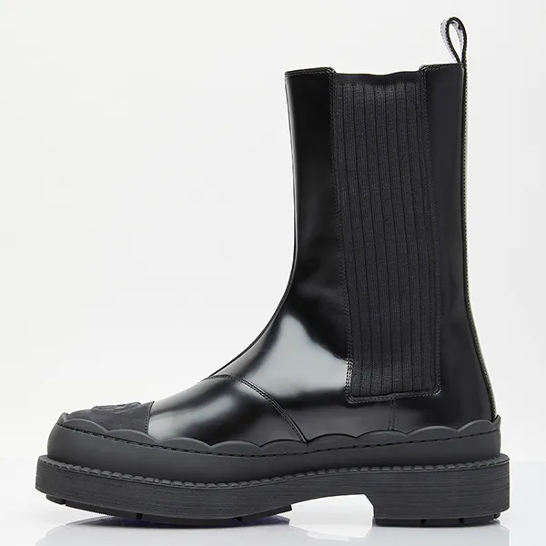 Giày Boot Nữ Gucci Interlocking G Leather Boots 758047 AACMT 1000 Màu Đen Size 35