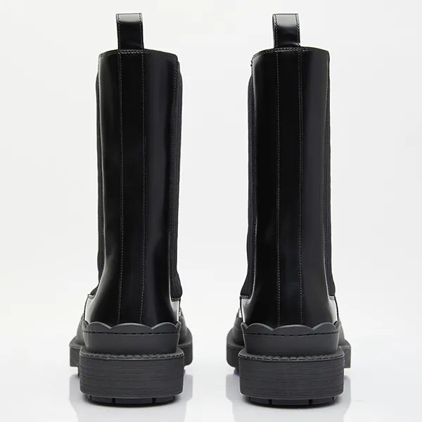 Giày Boot Nữ Gucci Interlocking G Leather Boots 758047 AACMT 1000 Màu Đen Size 35