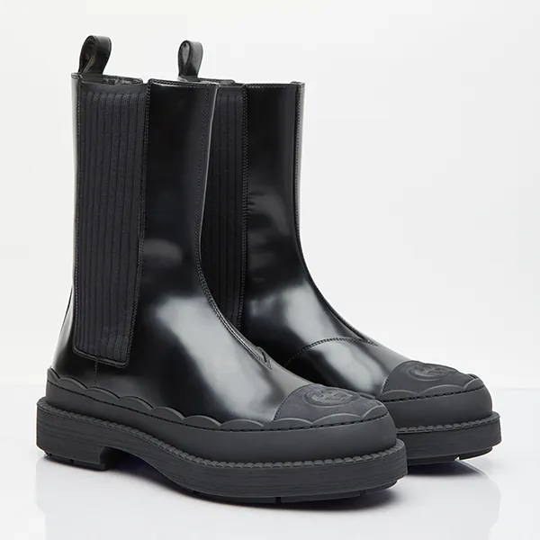 Giày Boot Nữ Gucci Interlocking G Leather Boots 758047 AACMT 1000 Màu Đen Size 35