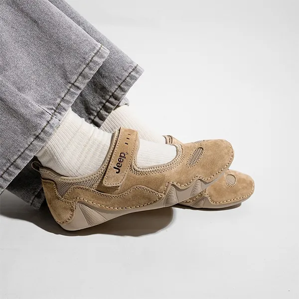 Giày Búp Bê Nữ Jeep Low-top Shoes PX231WAS575C V0034 Màu Nâu Nhạt Size 35 - Giày - Vua Hàng Hiệu