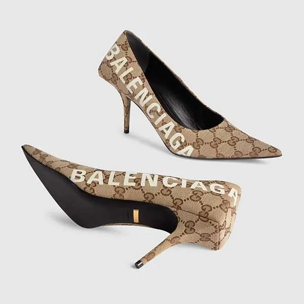 Giày Cao Gót Nữ Gucci Women’s The Hacker Project Square Knife Pump ‎676603 KQW00 9742 Màu Be Size 35 - Giày - Vua Hàng Hiệu