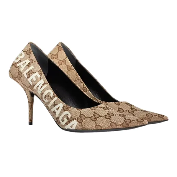 Giày Cao Gót Nữ Gucci Women’s The Hacker Project Square Knife Pump ‎676603 KQW00 9742 Màu Be Size 35 - Giày - Vua Hàng Hiệu