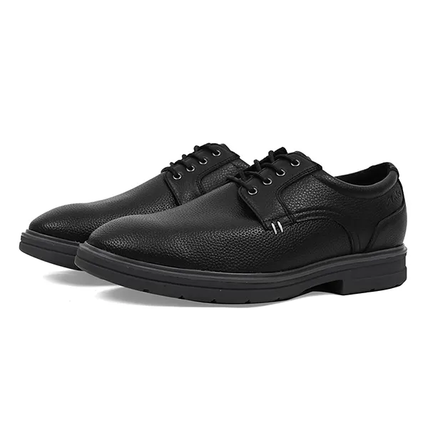 Giày Da Nam Clarks Causual Wear Rendal Plan Calfskin 261453467BK Black Màu Đen Size 42 - Giày - Vua Hàng Hiệu