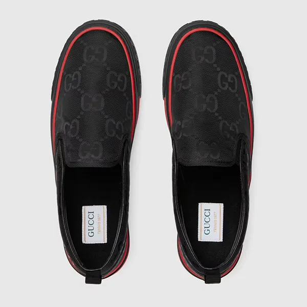 Giày Lười Nam Gucci Off The Grid Tennis 1977 Black Red 643489-H9HP0-1000 Màu Đen Viền Đỏ Size 40