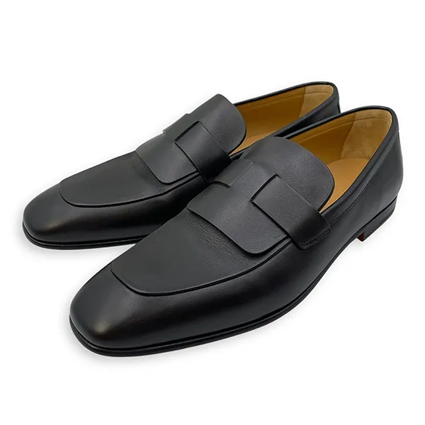 Giày Lười Nam Hermès Fancy Black Loafers In Calfskin Màu Đen Size 42.5
