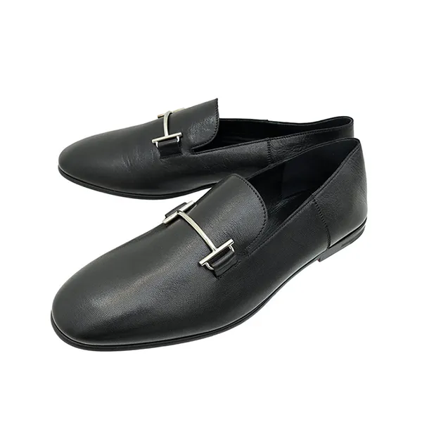 Giày Lười Nam Hermès Noir Saga Loafers Màu Đen Size 40.5