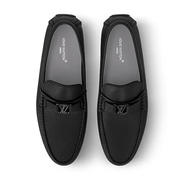 Giày Lười Nam Louis Vuitton LV Hockenheim Moccasin 1ADDML Màu Đen Size 6