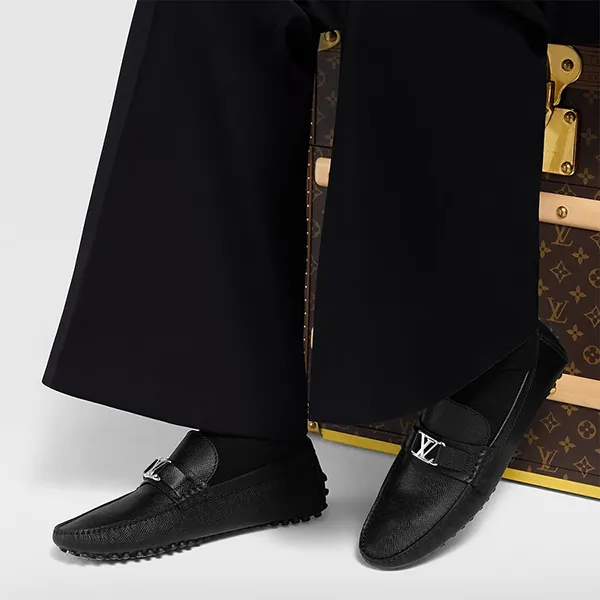 Giày Lười Nam Louis Vuitton LV Hockenheim Moccasin 1ADHWS Màu Đen Size 6
