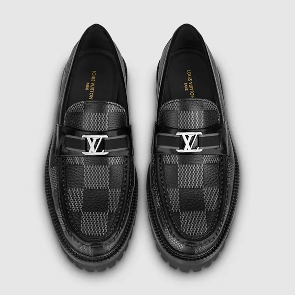 Giày Lười Nam Louis Vuitton LV Major Loafer Black Màu Đen Size 35.5