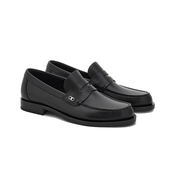 Giày Lười Nam Salvatore Ferragamo Penny Loafer Black Màu Đen Size 42.5