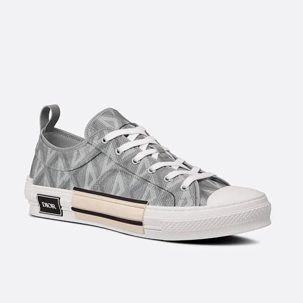Giày Sneaker Nam Dior B23 Low-Top Dior Gray CD Diamond Canvas 3SN249ZPP-H868 Màu Xám Trắng Size 41