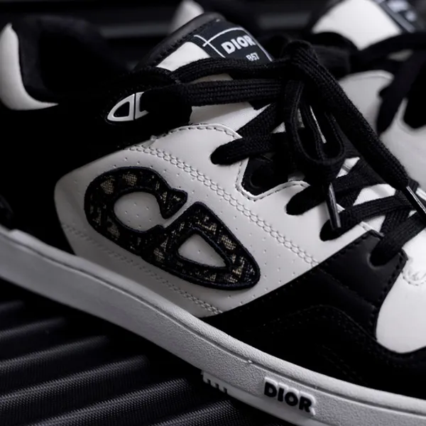 Giày Sneaker Nam Dior B57 Low Top Black White Dior Oblique Jacquard 3SN318ZXU H960 Màu Đen Trắng Size 42