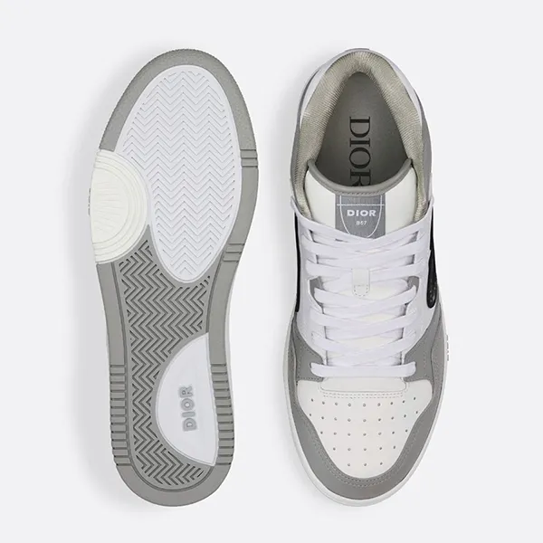 Giày Sneaker Nam Dior B57 Mid-top Gray White 3SH141ZXU-H860 Màu Xám Trắng Size 39.5