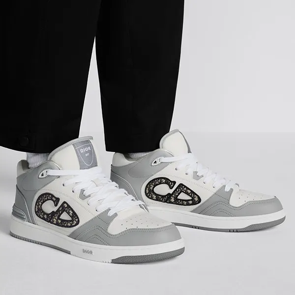 Giày Sneaker Nam Dior B57 Mid-top Gray White 3SH141ZXU-H860 Màu Xám Trắng Size 39.5