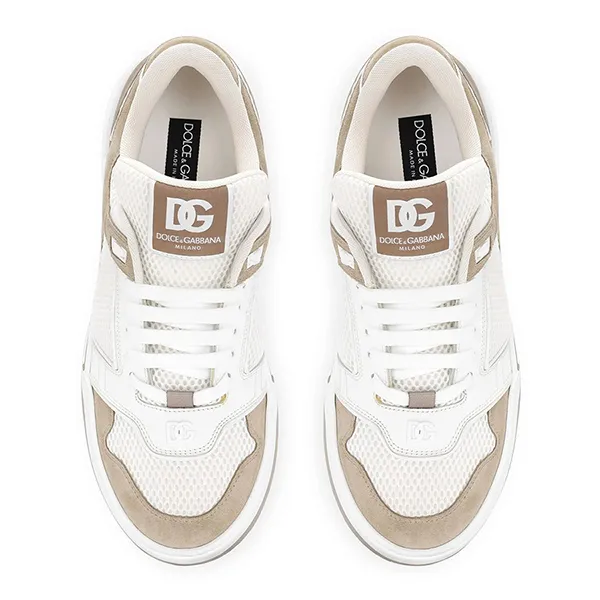 Giày Sneaker Nam Dolce & Gabbana D&G New Roma Panelled Màu Be Trắng Size 39 - Giày - Vua Hàng Hiệu