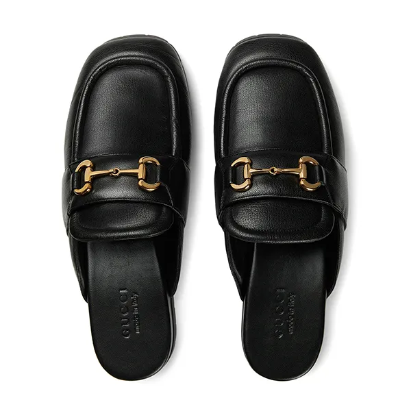 Giày Sục Nam Gucci GG Horsebit Slippers In Leather Màu Đen Size 40 - Giày - Vua Hàng Hiệu