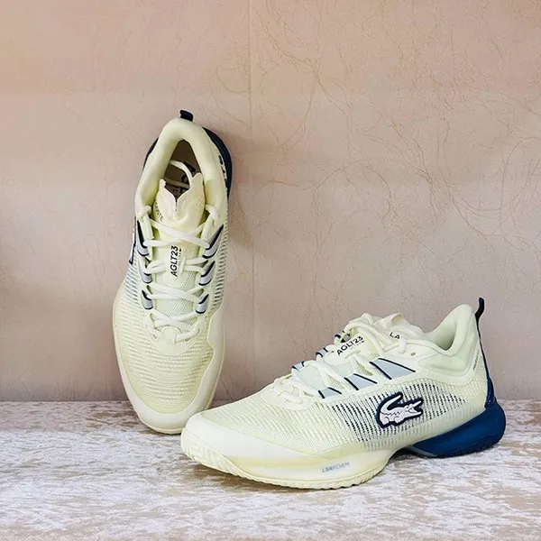 Giày Tennis Nam Lacoste Men's AG-LT23 Ultra 48SMA0083-327 Màu Vàng Nhạt Size 42