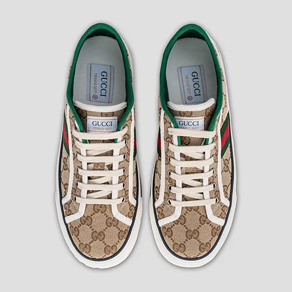 Giày Thể Thao Nam Gucci Tennis 1977 Ebony 606111 HVK20 9766 Màu Nâu Size 5