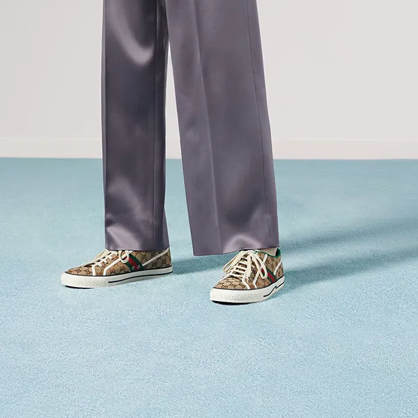 Giày Thể Thao Nam Gucci Tennis 1977 Ebony 606111 HVK20 9766 Màu Nâu Size 5