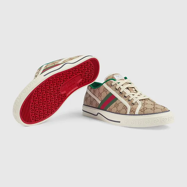 Giày Thể Thao Nam Gucci Tennis 1977 Ebony 606111 HVK20 9766 Màu Nâu Size 5