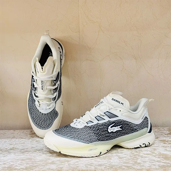 Giày Thể Thao Nam Lacoste Tennis Shoes AG-LT23 Ultra Daniil Medvedev 49SMA0090 WN1 Màu Trắng Đen Size 43