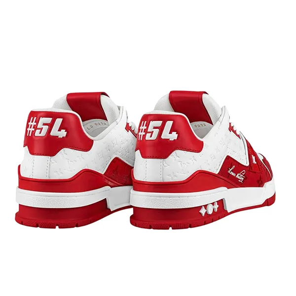 Giày Thể Thao Nam Louis Vuitton LV Trainer #54 Signature Red White 1AANFJ Màu Trắng Phối Đỏ Size 39