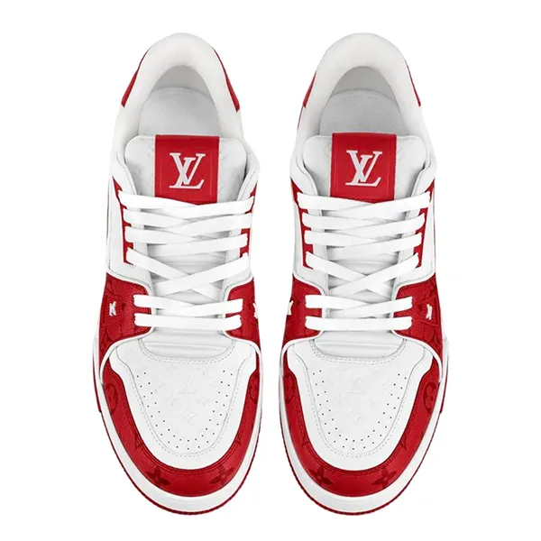 Giày Thể Thao Nam Louis Vuitton LV Trainer #54 Signature Red White 1AANFJ Màu Trắng Phối Đỏ Size 39