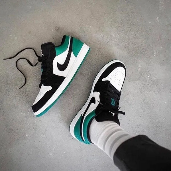 Giày Thể Thao Nike Air Jordan 1 Low GS 553560-113 Màu Xanh Phối Đen Size 35.5 - Giày - Vua Hàng Hiệu