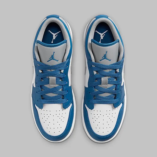 Giày Thể Thao Nike Air Jordan 1 Low GS True Blue Cement 553560-412 Màu Xanh Trắng Size 35.5 - Giày - Vua Hàng Hiệu