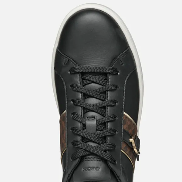 Giày Thể Thao Nữ Geox Spherica Ecub-1 Woman Low Top Sneakers Black/Dark Brown Màu Đen/Nâu Size 36 - Giày - Vua Hàng Hiệu
