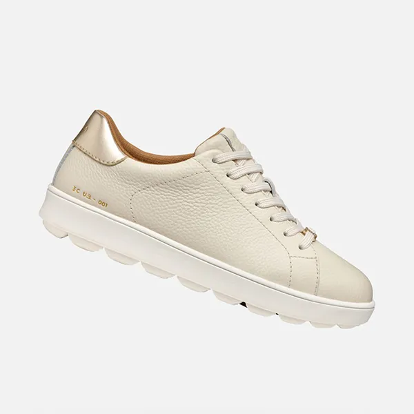 Giày Thể Thao Nữ Geox Spherica Ecub-1 Woman Low Top Sneakers Papyrus/Light Gold Màu Kem/Vàng Size 36 - Giày - Vua Hàng Hiệu