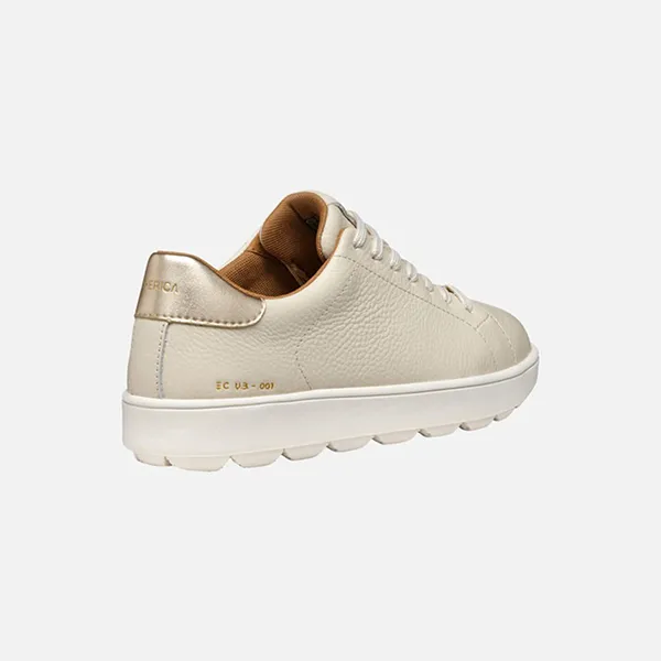 Giày Thể Thao Nữ Geox Spherica Ecub-1 Woman Low Top Sneakers Papyrus/Light Gold Màu Kem/Vàng Size 36 - Giày - Vua Hàng Hiệu