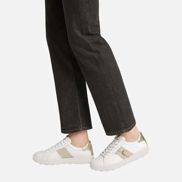 Giày Thể Thao Nữ Geox Spherica Ecub-1 Woman Low Top Sneakers White/Light Taupe Màu Trắng Size 36 - Giày - Vua Hàng Hiệu