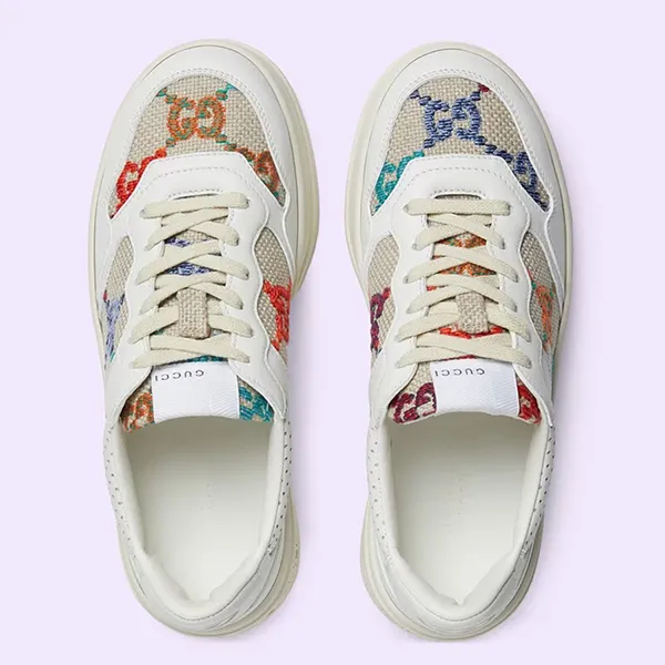 Giày Thể Thao Nữ Gucci GG Sneaker Multicolor Embroidered 670408-AABBW-9068 Màu Trắng Size 36