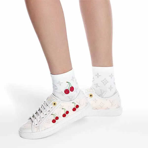 Giày Thể Thao Nữ Louis Vuitton LV x TM Lagoon Sneaker 1AHKYO Màu Trắng Size 34.5