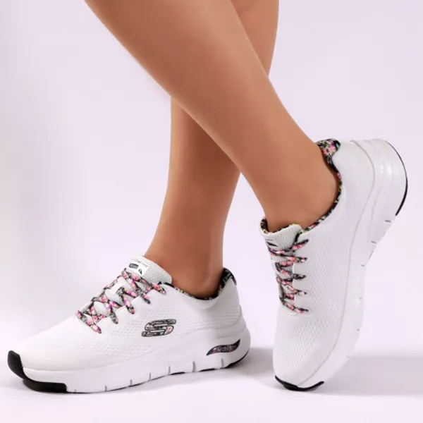Giày Thể Thao Nữ Skechers Sneaker Arch Fit First Blossom 149773.WMLT Màu Trắng Size 40