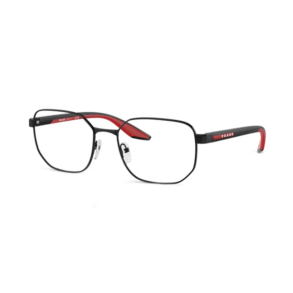 Gọng Kính Unisex Prada Glasses 0PS50QV 1AB1O157 Màu Đen Phối Đỏ - Kính mắt - Vua Hàng Hiệu