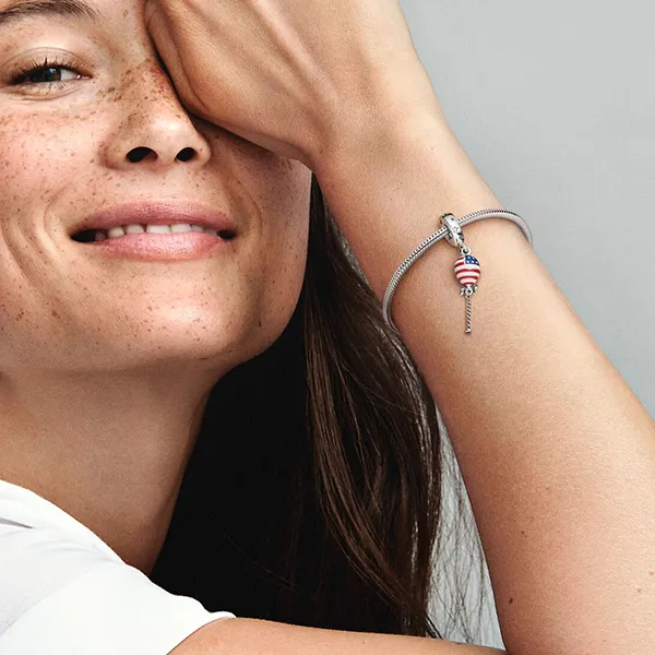 Hạt Vòng Charm Pandora Stars, Stripes & Bow Balloon Dangle Charm 791684C01 Màu Bạc - Trang sức - Vua Hàng Hiệu