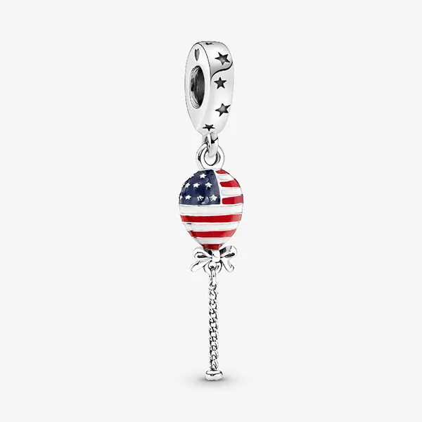 Hạt Vòng Charm Pandora Stars, Stripes & Bow Balloon Dangle Charm 791684C01 Màu Bạc - Trang sức - Vua Hàng Hiệu