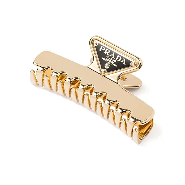 Kẹp Tóc Prada Triangle Logo Hair Clip In Metal Màu Vàng Gold - Phụ kiện - Vua Hàng Hiệu