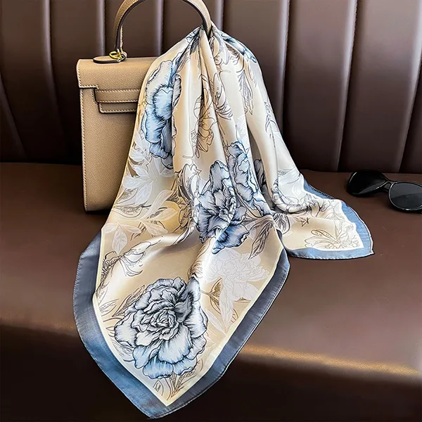 Khăn Choàng Meri Blooming Blue Rose SC59 70 x 70cm Phối Màu - Thời trang - Vua Hàng Hiệu